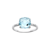 Alizee Gemma Light Blue Ring in 925 Sterling Silver Plated Rhodium, view 2