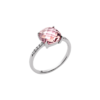 Alizee Lilly Pink Ring in 925 Sterling Silver Plated Rhodium