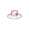 Alizee Lilly Pink Ring in 925 Sterling Silver Plated Rhodium, view 2