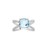 Load image into Gallery viewer, Mystigrey Alizee Gemma .925 Sterling Silver Plated Rhodium Light Blue Double Ring with Cubic Zirconia
