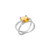 Load image into Gallery viewer, Mystigrey Alizee Maya .925 Sterling Silver Plated Rhodium Yellow Double Ring with Cubic Zirconia
