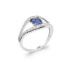 Load image into Gallery viewer, Sofia .925 Sterling Silver Plated Rhodium and 18K Gold Plated Ring Purple Cubic Zirconia

