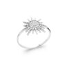 Sunny Sunflower Ring in 925 Sterling Silver Plated Rhodium or 18K Gold Plated, view 5