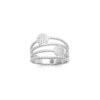 Mystigrey Myra .925 Sterling Silver Plated Rhodium Multi Bands Ring with Cubic Zirconia