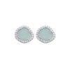 Load image into Gallery viewer, Mystigrey Claudia .925 Sterling Silver Plated Rhodium and 18K Gold Plated Stud Earrings with Cubic Zirconia Blue Agate
