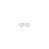 Open Heart Stud Earrings in 925 Sterling Silver Plated Rhodium