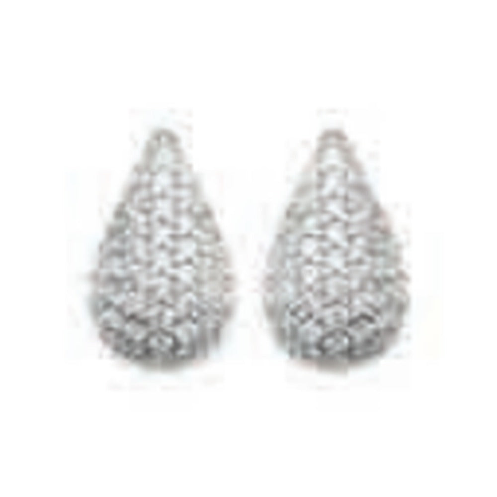Elodie Pavé Drop Earrings, 925 Sterling Silver Plated Rhodium