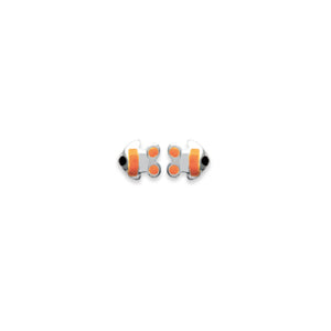 Mystigrey Nemo .925 Sterling Silver Plated Rhodium Fish Stud Earrings