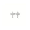 Load image into Gallery viewer, Mystigrey Cross .925 Sterling Silver Plated Rhodium Stud Earrings Cubic Zirconia
