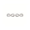 Infinity Stud Earrings in 925 Sterling Silver Plated Rhodium
