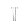 Disco Dangle Earrings in 925 Sterling Silver Plated Rhodium, view 2