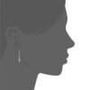 Disco Dangle Earrings in 925 Sterling Silver Plated Rhodium, view 4