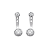 Elizabeth Solitaire Jacket Earrings in 925 Sterling Silver Plated Rhodium