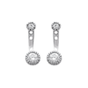 Load image into Gallery viewer, Mystigrey Elizabeth .925 Sterling Silver Plated Rhodium Jacket Earrings for Women with Solitary Cubic Zirconia
