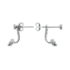 Elizabeth Solitaire Jacket Earrings in 925 Sterling Silver Plated Rhodium, view 2