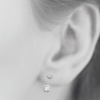 Elizabeth Solitaire Jacket Earrings in 925 Sterling Silver Plated Rhodium, view 3