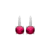 Alizee Georgia Red Dangle Earrings in 925 Sterling Silver Plated Rhodium