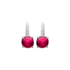 Load image into Gallery viewer, Mystigrey Alizee Georgia .925 Sterling Silver Plated Rhodium Red Leverback Dangle Earrings for Women with Cubic Zirconia
