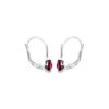 Alizee Georgia Red Dangle Earrings in 925 Sterling Silver Plated Rhodium, view 2