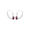 Mystigrey Alizee Georgia .925 Sterling Silver Plated Rhodium Red Leverback Dangle Earrings for Women with Cubic Zirconia