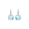 Alizee Gemma Light Blue Dangle Earrings in 925 Sterling Silver Plated Rhodium