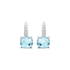 Mystigrey Alizee Gemma .925 Sterling Silver Plated Rhodium Light Blue Leverback Dangle Earrings for Women with Cubic Zirconia