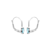 Alizee Gemma Light Blue Dangle Earrings in 925 Sterling Silver Plated Rhodium, view 2