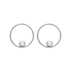 Load image into Gallery viewer, Mystigrey Hannah .925 Sterling Silver Plated Rhodium Hoop Earrings for Women with Cubic Zirconia
