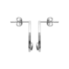 Hannah Hoop Earrings in 925 Sterling Silver Plated Rhodium, view 2
