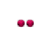 Alizee Georgia Red Stud Earrings in 925 Sterling Silver Plated Rhodium