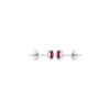 Alizee Georgia Red Stud Earrings in 925 Sterling Silver Plated Rhodium, view 3