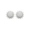 Mystigrey Sunny Sun .925 Sterling Silver Plated Rhodium Stud Earrings Cubic Zirconia