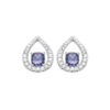Sofia Purple Stud Earrings in 925 Sterling Silver Plated Rhodium