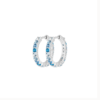 Load image into Gallery viewer, Mystigrey Oceana .925 Sterling Silver Plated Rhodium and 18k Gold Plated Hoop Earrings for Women Blue
