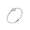 White Flower Ring in 925 Sterling Silver Plated Rhodium