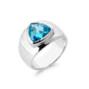 Mona .925 Sterling Silver Plated Rhodium Ring Turquoise and Yellow Cubic Zirconia