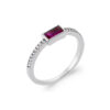 Leticia .925 Sterling Silver Plated Rhodium Ring Beige Cubic Zirconia