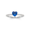 Load image into Gallery viewer, Heart Blue .925 Sterling Silver Plated Rhodium Ring Cubic Zirconia

