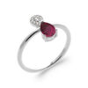 Paulina Ring in 925 Sterling Silver Plated Rhodium, view 5