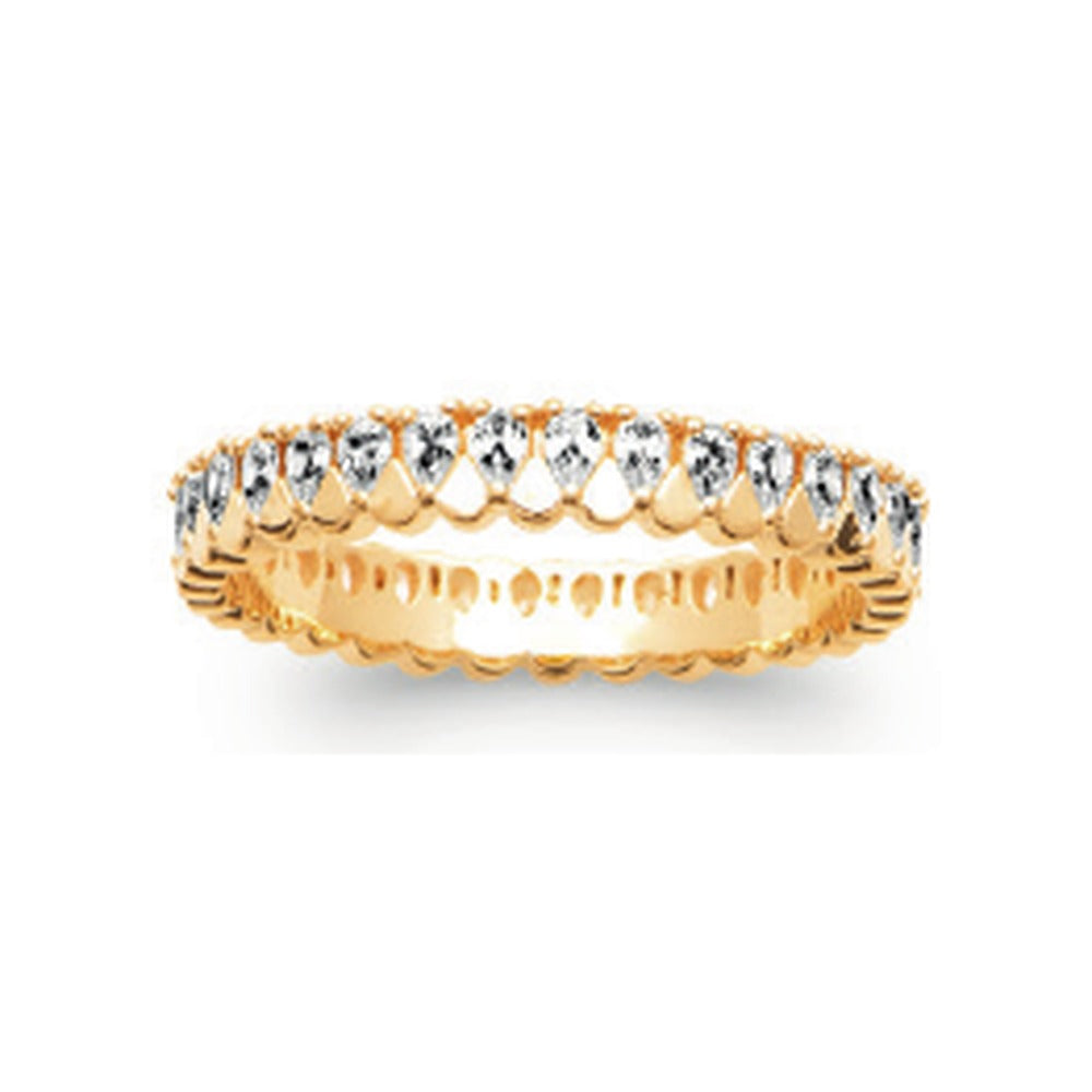 Celine Marquise Eternity Ring, 18K Gold Plated