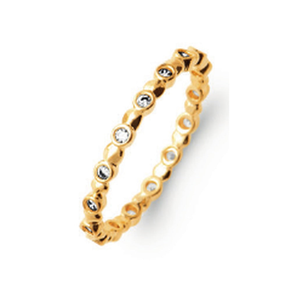 Margaux Stacking Ring White, 18K Gold Plated