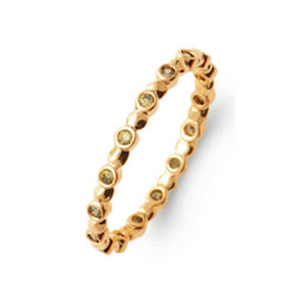 Margaux Stacking Ring Olive Green, 18K Gold Plated