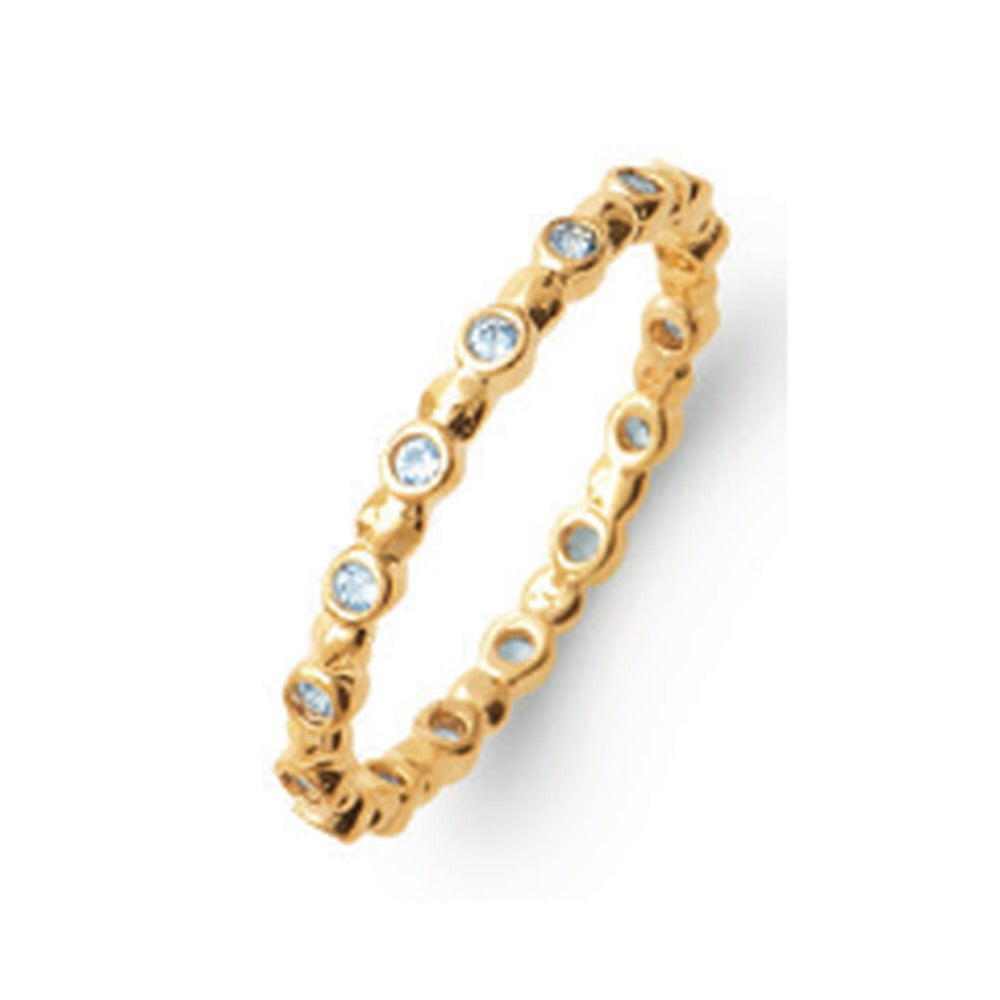 Margaux Stacking Ring Light Blue, 18K Gold Plated
