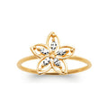 Maile Flower Ring, 18K Gold Plated