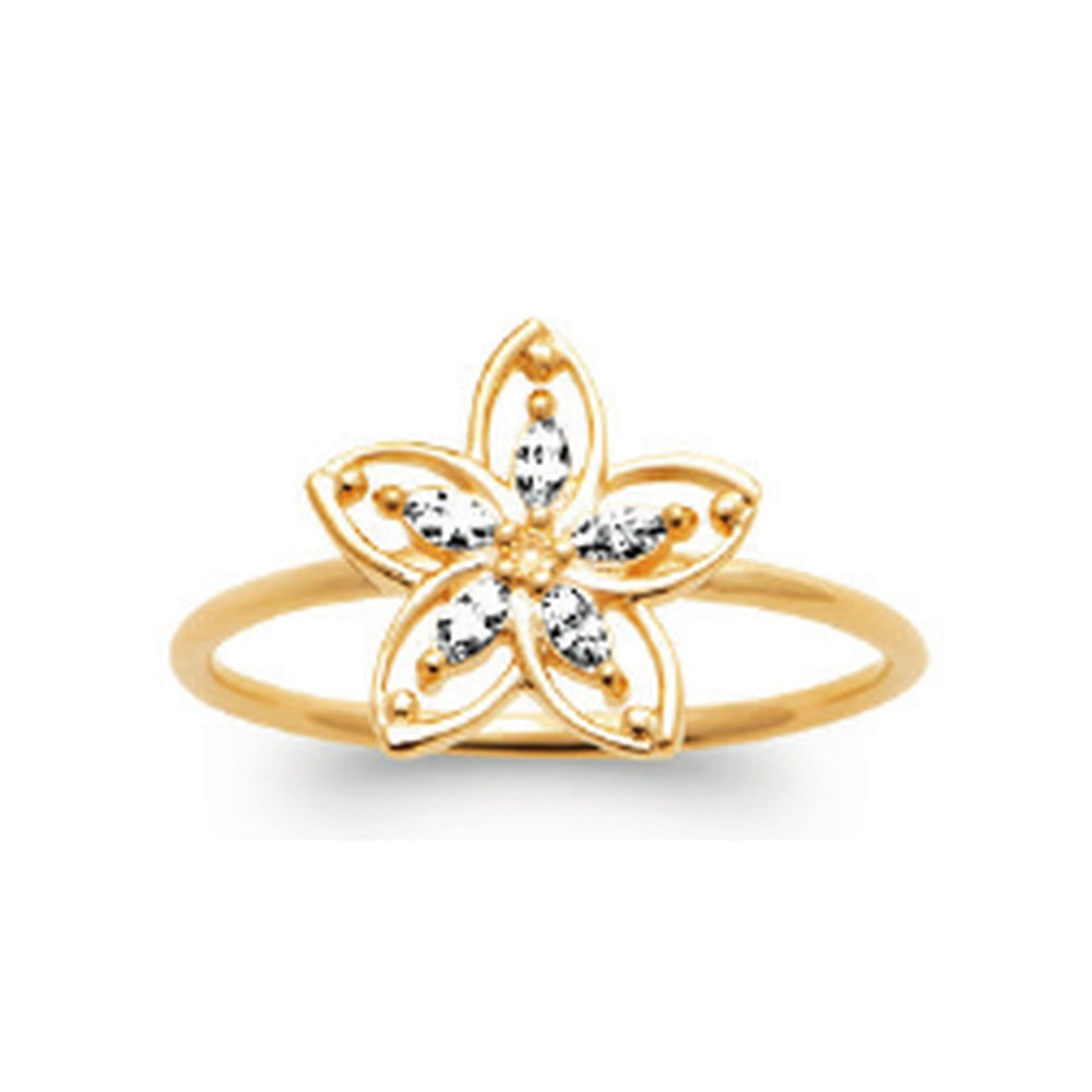 Maile Flower Ring, 18K Gold Plated