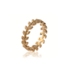 Eden Leaf Band Ring in 925 Sterling Silver Plated Rhodium or 18K Gold Plated