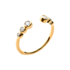 Mystigrey Elizabeth 18K Gold Plated and .925 Sterling Silver Plated Open Ring with Cubic Zirconia