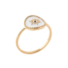 Ophelia Enamel White Ring in 18K Gold Plated