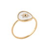 Mystigrey Ophelia 18K Gold Plated Ring Enamel, White
