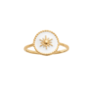 Ophelia Enamel White Ring in 18K Gold Plated, view 2